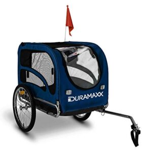 DURAMAXX King Rex Fahrradanhänger & Hundebuggy - Fahrradanhänger Hunder mit 250 Liter Volumen, max. 40 kg, für kleine bis mittelgroße Hunde, Kugel-Kupplung für 26'' - 28'' Fahrräder